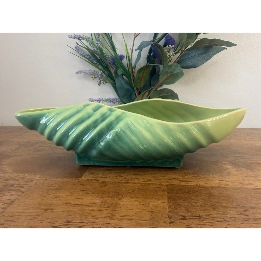 Vintage California‎ Pottery Green Drip Glaze Planter Bowl Mid Century Modern